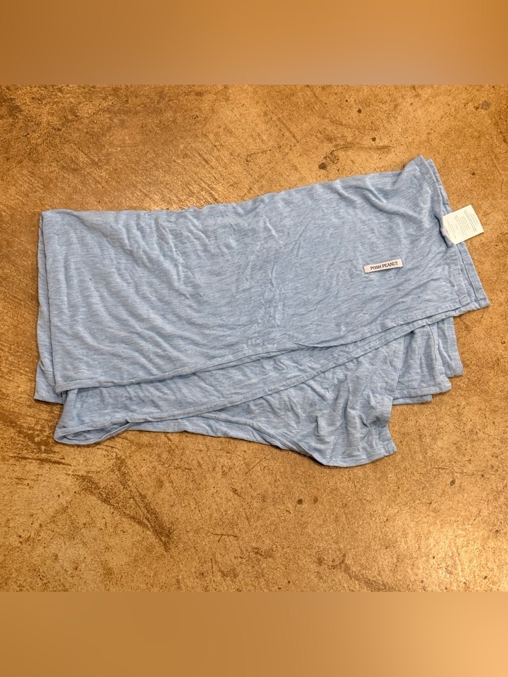 Posh Peanut swaddle blanket 42 x 42 bamboo light blue